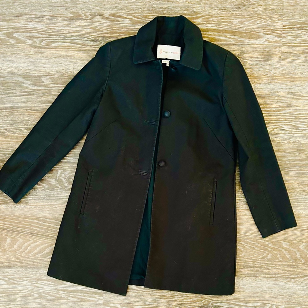 Vintage Paul & Joe Sister Swing Coat – Black with Bow Back – Size 38